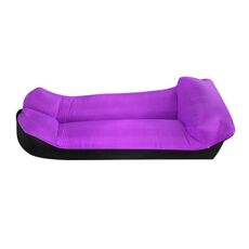 Color-bloccing Pillow Style 210T Ploid Tears-Proof Plaid Panno Divano gonfiabile Outdoor Portatile Air Bag Sleeping Beach Gonfiabile Row flottante, Dimensioni: 240 x 55 cm (viola + nero)