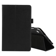 Per Lenovo Tab M7 Litchi Texture Colore solido Colore orizzontale Caso in pelle flip con supporto e slot penna (nero)