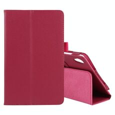 Per Lenovo Tab M8 Litchi Texture Colore solido Colore orizzontale Custodia in pelle flip con titolare e slot per penna (Rosa rossa)