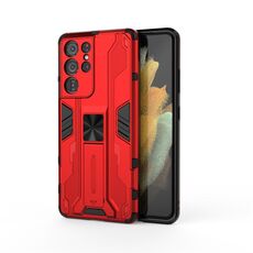 Per Samsung Galaxy S21 Ultra 5G PC supersonico PC + custodia protettiva antiurto a prova di urti con supporto (rosso)