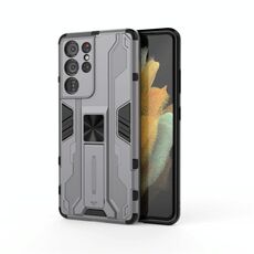 Per Samsung Galaxy S21 Ultra 5G Supersonic PC + custodia protettiva antiurto TPU con supporto (grigio)