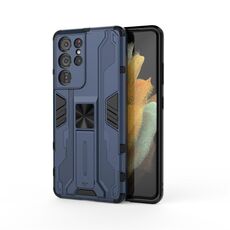 Per Samsung Galaxy S21 Ultra 5G SuperSonic PC + custodia protettiva antiurto TPU con supporto (blu scuro)