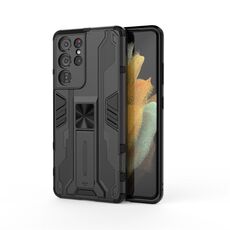 Per Samsung Galaxy S21 Ultra 5G Supersonic PC + custodia protettiva antiurto TPU con supporto (nero)