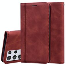 Per Samsung Galaxy S21 Ultra 5G Business glassato Business Glassatico Gestione orizzontale Custodia in pelle PU con supporto e carta Slot & Lanyard (Brown)