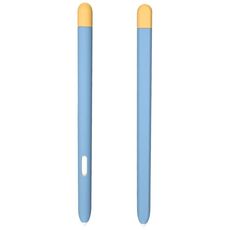 Custodia protettiva a penna stilo in silicone liquido per Samsung Galaxy Tab S6 Lite P610 / P615 (blu giallo)