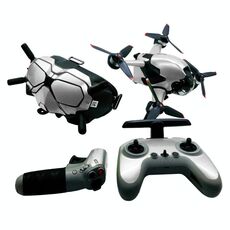 FPV-TZ-SF 4 in 1 Impermeabile Autoadesivi anti-graffio Decalcomania Adesivi Pelle Personalizzati Kit cinematografici personalizzati per DJI FPV Drone & Goggles V2 & Remote Control & Rocker (argento fluorescente)