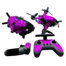 FPV-TZ-SF 4 in 1 impermeabile anti-graffio decalcomania con wrap adesivi personalizzati kit cinematografici per DJI FPV Drone & Goggles V2 e telecomando e rocker (viola fluorescente)