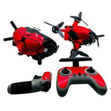 FPV-TZ-SF 4 in 1 impermeabile anti-graffio decalcomania per la pelle wrap adesivi personalizzati kit cinematografici per DJI FPV Drone & Goggles V2 & Remote Control & Rocker (rosso fluorescente)