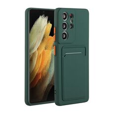 Per Samsung Galaxy S21 Ultra 5G Slot Slot Design Design antiurto TPU Cassa protettiva (verde scuro)