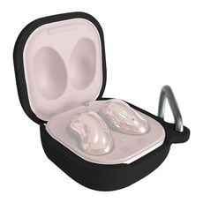 Per Samsung Galaxy Buds Live / Pro Bluetooth Auricolare Custodia protettiva in silicone con gancio (nero)