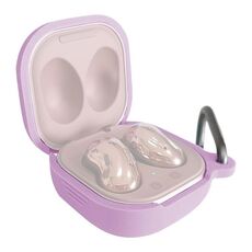 Per Samsung Galaxy Buds Live / Pro Bluetooth Auricolare Custodia protettiva in silicone con gancio (viola chiaro)