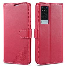 Per Vivo X60 AZNS Struttura in pelle di pecora Struttura orizzontale in pelle flip con supporto e carta Slot & Portafoglio (rosso)