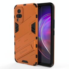 Per vivo V21 Punk Armor 2 in 1 PC + custodia antiurto TPU con supporto invisibile (arancione)