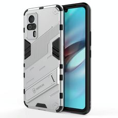 Per vivo S9e Punk Armor 2 in 1 PC + custodia antiurto TPU con supporto invisibile (bianco)