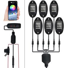 6 in 1 DC12V Car Mobile Phone Bluetooth App Control RGB Symphony Chassis Light with Syphony SMD-5050 Lampada perline