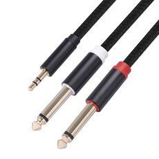 3683 3.5mm maschio a doppio cavo audio maschio da 6.35mm, lunghezza del cavo: 1m (nero)