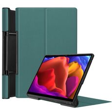 Per Lenovo Yoga Pad Pro 13 pollici YF K606F Struttura custer Struttura orizzontale flip in pelle PU con supporto (verde scuro)