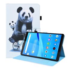 Per Lenovo Tab M8 FHD TB-8505F / TB-8705X Caso di cuoio a flip orizzontale orizzontale a 8,0 pollici con supporto e carta Slot e cornice per foto (Panda in bicicletta)