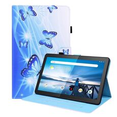 Per Lenovo M10 FHD REL TB-X605FC / TB-X605LC Caso di cuoio orizzontale a flip orizzontale con supporto e carta Slot e cornice fotografica (farfalla blu)