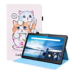 Per Lenovo M10 FHD REL TB-X605FC / TB-X605LC Caso di cuoio orizzontale a flip orizzontale con supporto e carta Slot & Photo Frame (Cat Brothers)