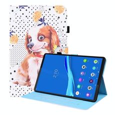 Per Lenovo M10 Plus TB-X606F Caso di cuoio a flip orizzontale a flip orizzontale con supporto e carta Slot e cornice fotografica (piccolo cane fiore)