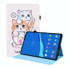 Per Lenovo M10 Plus TB-X606F Caso di pelle orizzontale a flip orizzontale con supporto e carte e cornice per foto (Cat Brothers)