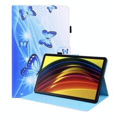 Per Lenovo Tab P11 TB-J606F Caso di pelle orizzontale a flip orizzontale con supporto e carta Slot e cornice fotografica (farfalla blu)