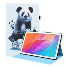 Per Huawei Matepad T 10 / T 10s / onore Godetevi 2 10.1 Caso di cuoio flip orizzontale a 10.1 con supporto e schede di carte e cornice per foto (Panda in bicicletta)