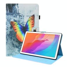 Per Huawei Matepad T 10 / T 10 / onore Godetevi 2 10.1 Caso di cuoio flip orizzontale a 10.1 con titolare e slot per schede e cornice per foto (farfalla a colori)