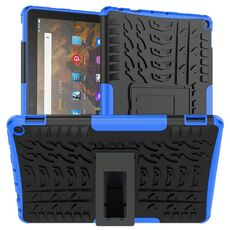 Per Amazon Fire HD 10 2021 Texture di pneumatici TPU antiurto TPU + custodia protettiva PC con supporto (blu)