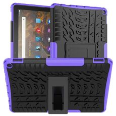 Per Amazon Fire HD 10 2021 Trama pneumatico TPU antiurto TPU + custodia protettiva PC con supporto (viola)