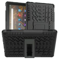 Per Amazon Fire HD 10 2021 Trama pneumatico TPU antiurto TPU + custodia protettiva PC con supporto (nero)