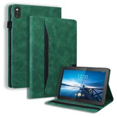Per Lenovo M10 FHD REL TB-X605FC / TB-X605LC Business Affari Antiurto Antifurto Cassa in pelle flip con titolare e slot per schede e fotogrammi e slot per foto e slot per photo e slot per slot / Sleep / Wake-up funzione (verde)