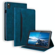 Per Lenovo M10 FHD REL TB-X605FC / TB-X605LC Business Amtoria Antiurto Antifurto Caso in pelle flip con titolare e slot per schede e fotogrammi e slot fotografica e slot di penna e funzione di sonno / funzione di sveglia (blu)
