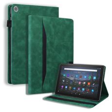 Per Amazon Fire HD 8 2015/2016/2017/2017/2018 Business Amourtop-antiurto a prova di cuoio orizzontale custodia in pelle con supporto e carte slot e fotogrammi e slot per foto e slot per photo e slot per slot / sonno / funzione di sveglia (verde)