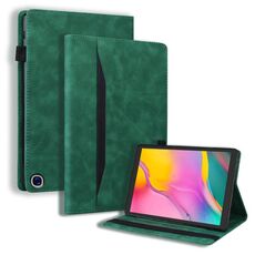 Per Amazon Fire HD 10/10 Plus 2021 Business Affari Antifurto Cassa in pelle a flip orizzontale con supporto e carte e slot per carte e fotogrammi e slot per slot e photo Slot & Sleep / Wake-up funzione (verde)