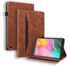 Per Amazon Fire HD 10/10 Plus 2021 Business Affari Antifurto Caso di cuoio orizzontale in pelle orizzontale con titolare e slot per schede e fotogrammi e slot per foto e slot per photo e slot per slot / Sleep / Wake-up (Brown)