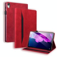 Per Lenovo Tab P11 TB-J606F Business Affari Antiurto Antifurrazione Cassa in pelle orizzontale con supporto e carte e slot per schede e fotogrammi e slot per penna (rosso)