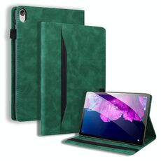 Per Lenovo Tab P11 TB-J606F Business Business Antiurto antiurto Caso in pelle a flip orizzontale con supporto e slot per schede e foto cornice e slot per penna (verde)