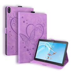 Per Lenovo Tab M10 10.1 pollici Love Butterfly Pattern Horizontal flip custodia in pelle con supporto (viola)