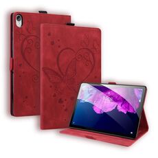 Per Lenovo Tab P11 TB-J606F Love Butterfly Pattern Custodia in pelle flip orizzontale con supporto (rosso)