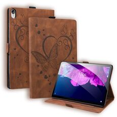 Per Lenovo Tab P11 TB-J606F Love Butterfly Pattern Custodia in pelle flip orizzontale con supporto (Brown)