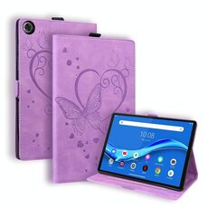 Per Lenovo TAB M10 PLUS TB-X606F TB-X606x Amore Butterfly Pattern Horizontal flip custodia in pelle con supporto (viola)