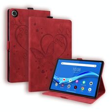 Per Lenovo Tab M10 PLUS TB-X606F TB-X606x Amore farfalla modello flip in pelle flip con supporto (rosso)