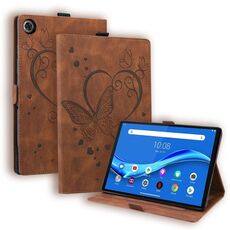 Per Lenovo TAB M10 PLUS TB-X606F TB-X606x Amore Butterfly Pattern Cassa in pelle flip orizzontale con supporto (marrone)