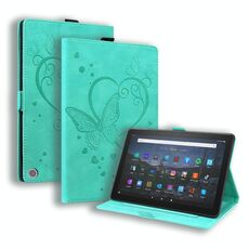 Per Amazon Fire HD 8 (2020) Love Butterfly Pattern Horizontal flip custodia in pelle con supporto e sleep / wake-up funzione (verde)