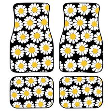 Set di tappetini per auto con stampa universale modello margherita 4 in 1, stile: K3689GP