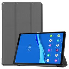 Per Lenovo M10 Plus TB-X606F Custodia in pelle a vibrazione orizzontale in colore puro modello Custer con supporto a tre pieghe e funzione sleep / Wake-up (grigio)