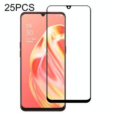 25 PCS 9H Surface Hardness 2.5D Colla intera a schermo intero Pellicola in vetro temperato per OPPO A91