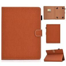 Per tablet PC a tinta unita da 7 pollici Custodia in pelle con vibrazione orizzontale magnetica universale con slot per schede e supporto (marrone)